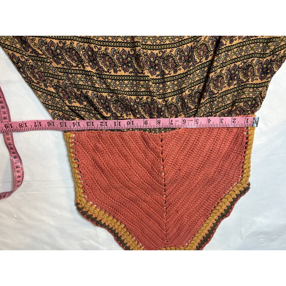 American Rag XL Columbus Crochet Halter Top Dress Boho Tunic Paisley Shirt - Picture 13 of 13